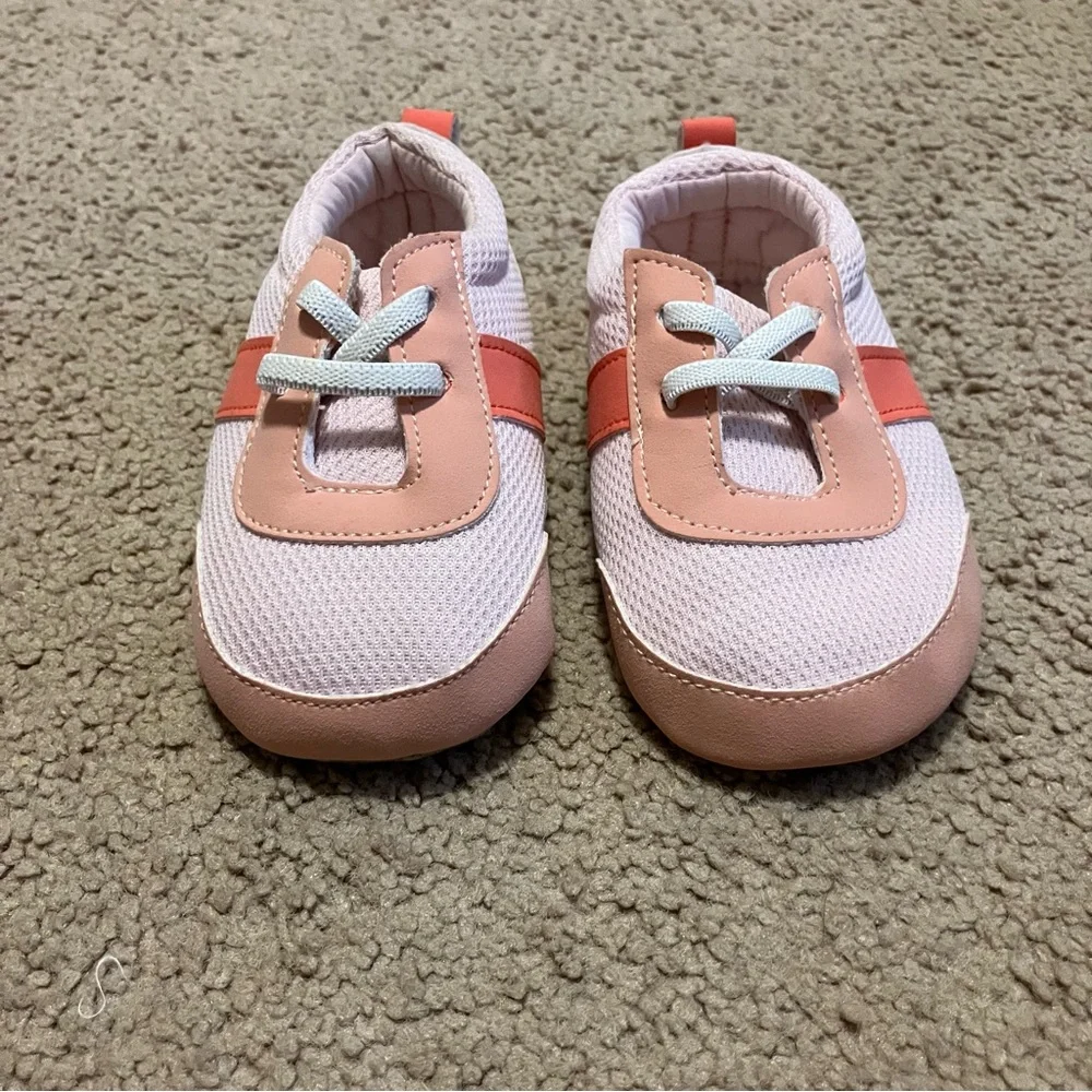 Carters Baby‎ Girl Pink Slip-On Sneaker Shoes Slippers Sz 9-12m *Like New*